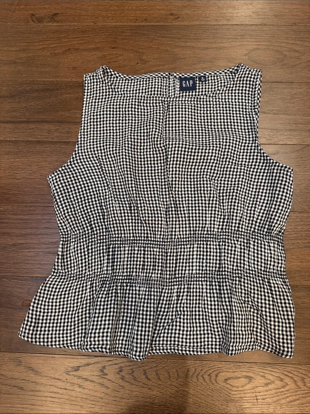 Gap Cotton Gauze Smocked-Waist Peplum Top Size Medium - C30-097